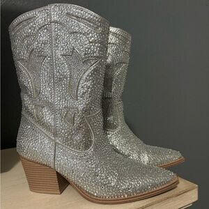 Embellished Gem Jewel Western Booties